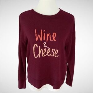 NWT Loft Wine and Cheese Pullover Sweater Long Sleeve